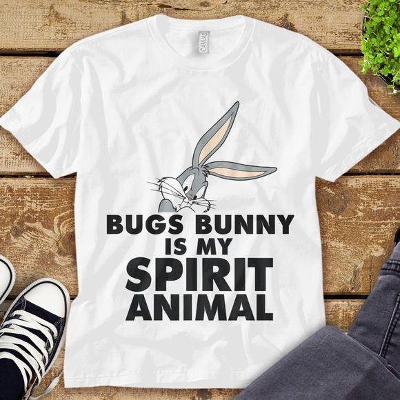 Looney Tunes Bugs Bunny Is My Spirit Animal Unisex Adult T-shirt Kid Shirt - Picture 1 of 2